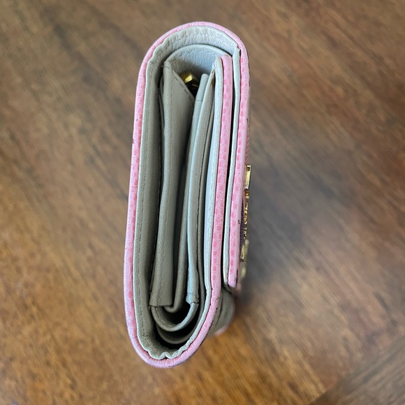 MCM Visetos Studded Trifold Wallet Paste Pink Purple - Picture 7 of 14